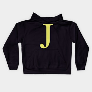 The Letter J in Shadowed Gold Kids Hoodie